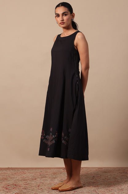 Solid Flared Pure Cotton Dress - View 5